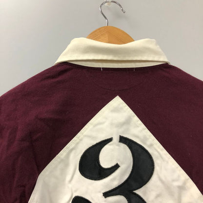 中古◆ポロラルフローレン ポロシャツ ラガーシャツ カスタムフィット ボルドー系 メンズ サイズL POLO RALPH LAUREN 【AFB22】