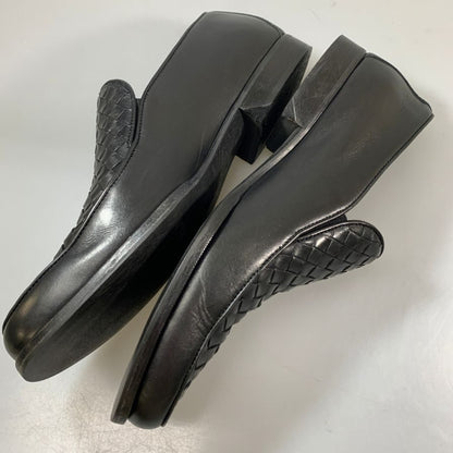 ボッテガヴェネタ スリッポン イントレチャート コブラヴァンプ  カーフ ブラック サイズ42 BOTTEGA VENETA 約27.0cm【AFC7】