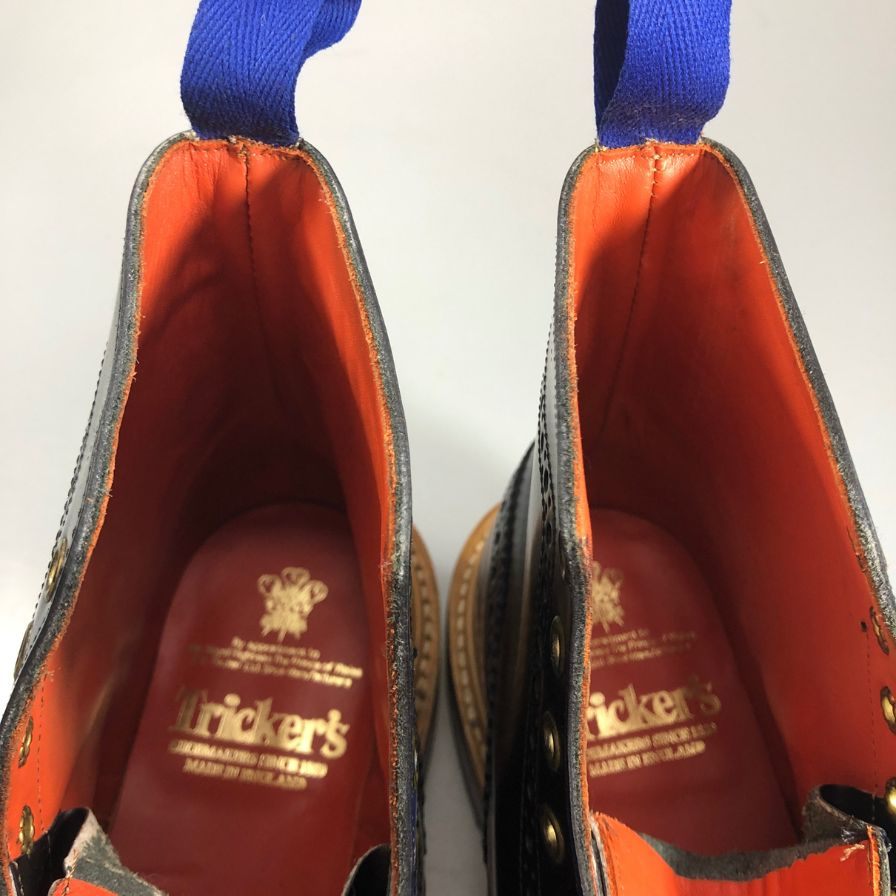 トリッカーズ ストウ カントリーブーツ ウイングチップ 947979 W5634 ネイビー UK7ハーフ-5 Tricker’ｓ ブーツ 約26.0cm【LA】【中古】