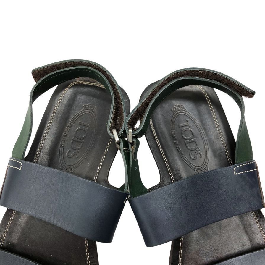 トッズ レザーサンダル ブラウン メンズ サイズ7 TOD’S 約25.5cm【AFC36】