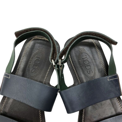トッズ レザーサンダル ブラウン メンズ サイズ7 TOD’S 約25.5cm【AFC36】