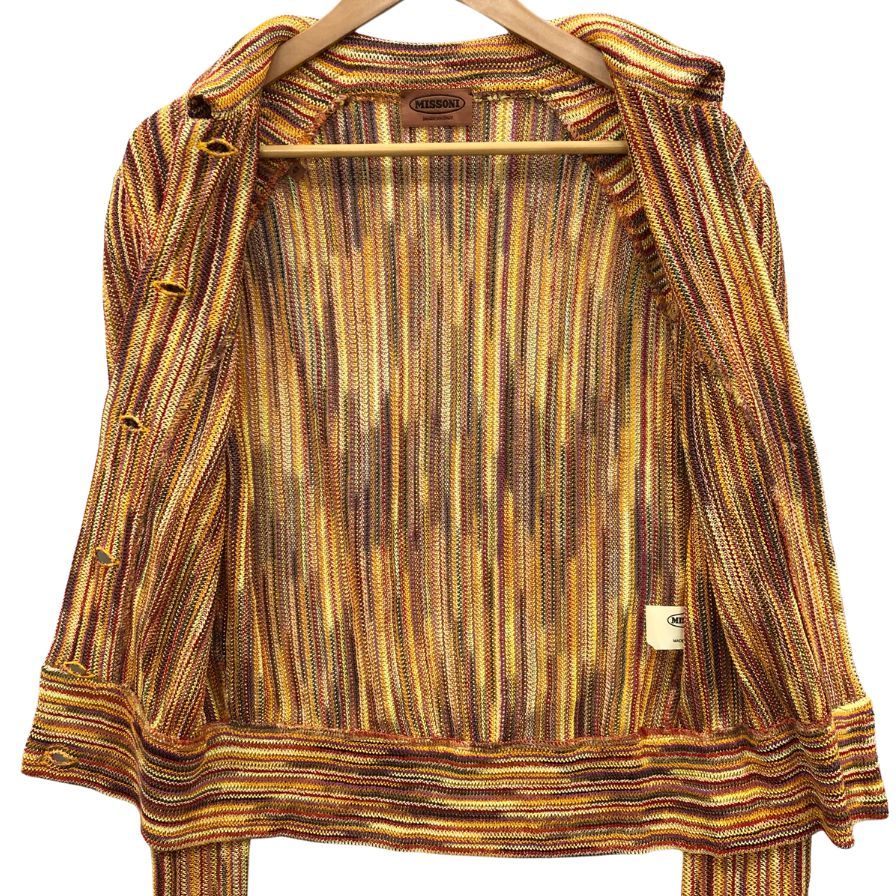 美品◆ミッソーニ フロントボタン ブルゾン ストライプ レディース サイズ42 オレンジ  MISSONI 【AFB39】