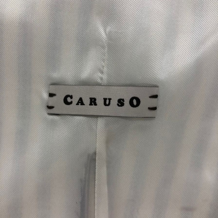 未使用◆カルーゾ ベスト ホワイト・ネイビーチェック 44サイズ CARUSO 【AFB3】