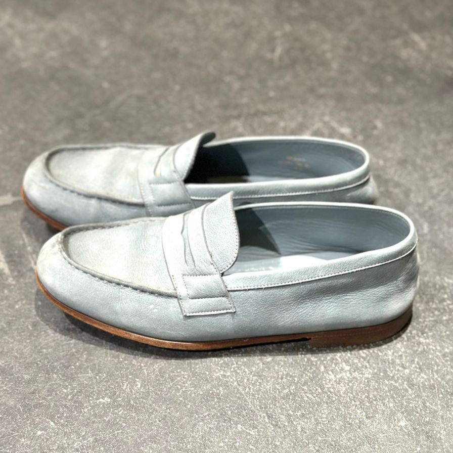 ジェイエムウエストン ローファー ルモック ヌバック  ブルー サイズ5.5D J.M.WESTON  約23.5cm【LA】【中古】