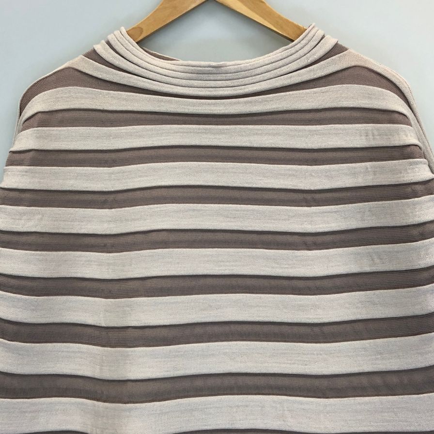 美品◆プリーツプリーズ ニット PP03-KK751 ボーダー ウール ポリエステル レディース ピンク系 サイズ3 PLEATS PLEASE 【AFB16】