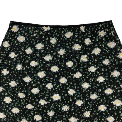 ジャンバティスタヴァリ 膝上丈 スカート フラワー総柄 刺繍 イタリア製 レディース サイズXS ブラック系 GIAMBATTISTA VALLI【20250522さい7】