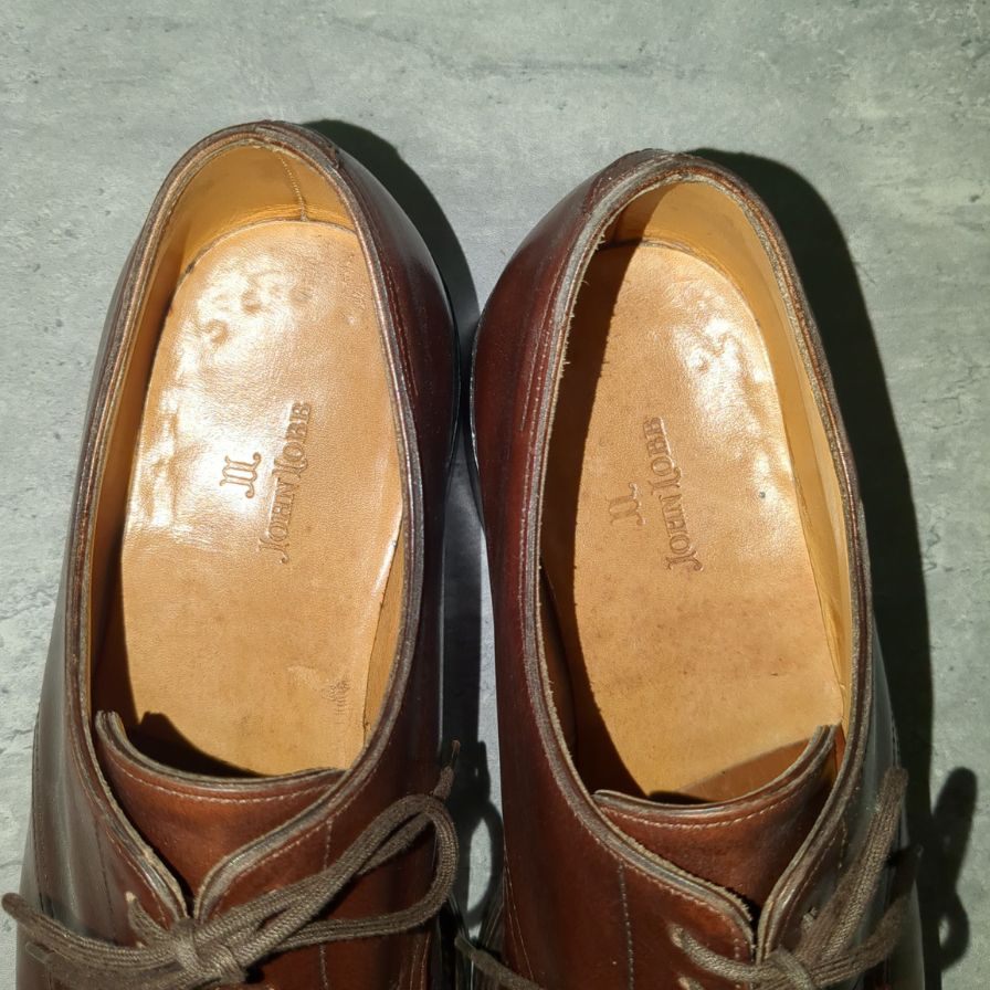 ジョンロブ 旧ロゴ プレーントゥ カーフ ブラウン メンズ サイズUK6E JOHN LOBB ビジネスシューズ 約25.0cm【LA】【中古】