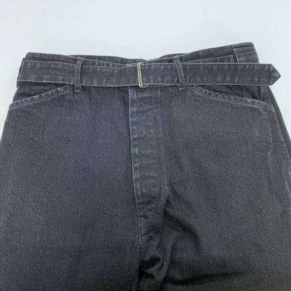 コモリ 25AW ブラックデニム ベルテッドパンツ コットン メンズ サイズ3 C03-03001 COMOLI 【AFB18】