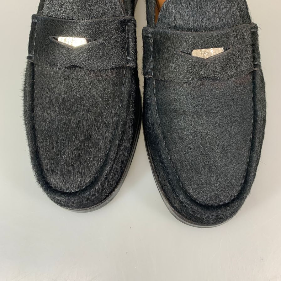 イルモカシーノ コインローファー ハラコ メンズ ブラック サイズ39 IL Mocassino 約25.0cm【YB2】