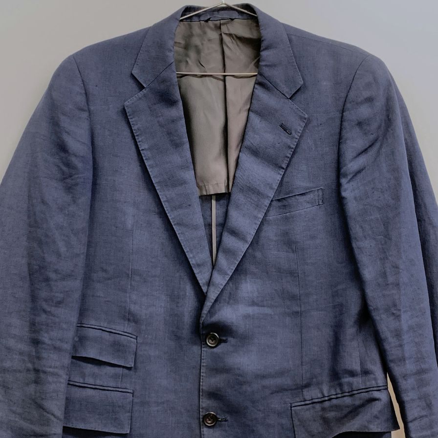 中古■アクアスキュータム 80S テーラードジャケット CLUB 92 イングランド製 ネイビー メンズ Aquascutum 【AFA11】