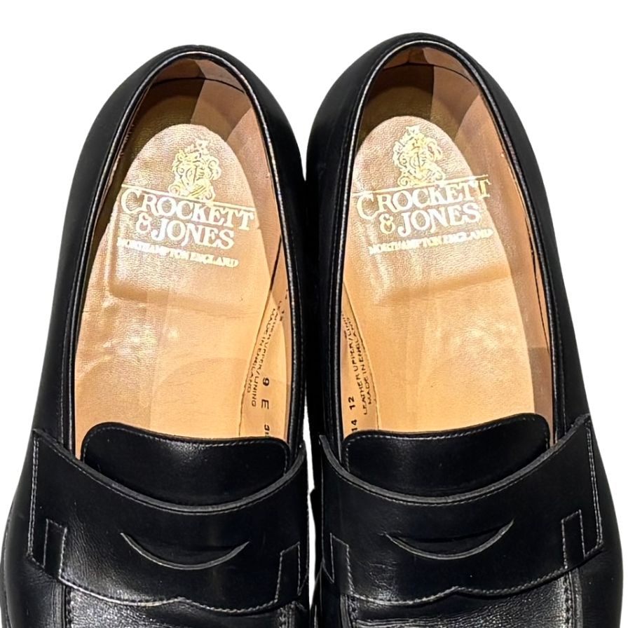 クロケット&ジョーンズ レザーシューズ ローファー  6414 ブラック メンズ サイズUK9E CROCKETT&JONES ローファー 約27.5cm【LA】【中古】