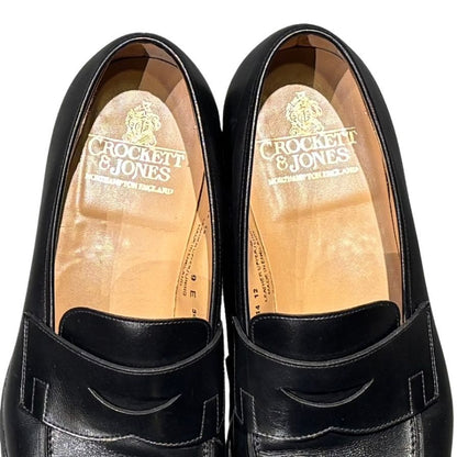 クロケット&ジョーンズ レザーシューズ ローファー  6414 ブラック メンズ サイズUK9E CROCKETT&JONES ローファー 約27.5cm【LA】【中古】