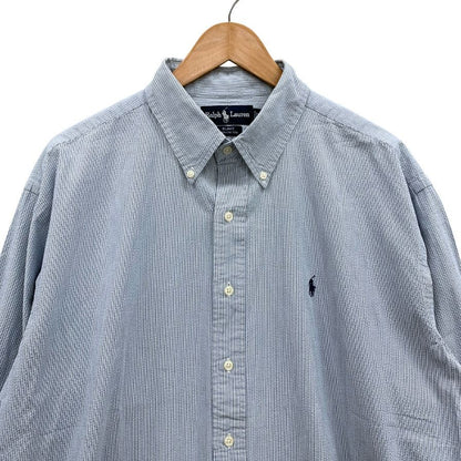 ラルフローレン チェックシャツ 総柄 ブルー系 メンズ サイズLL Ralph Lauren【LA】