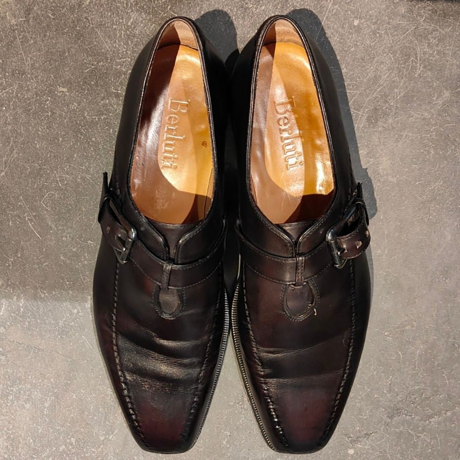 ベルルッティ シングルモンク パティーヌ カーフ メンズ パープル系 サイズUK7 Berluti ビジネスシューズ 約26.0cm【LA】【中古】