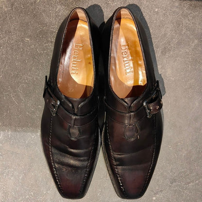 ベルルッティ シングルモンク パティーヌ カーフ メンズ パープル系 サイズUK7 Berluti ビジネスシューズ 約26.0cm【LA】【中古】