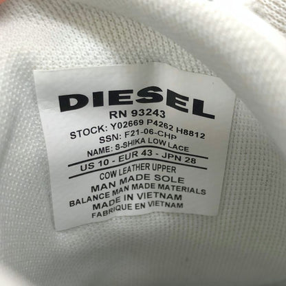 ディーゼル スニーカー ローカット ホワイト メンズ サイズ28.0cm DIESEL 約28.0cm【AFC45】
