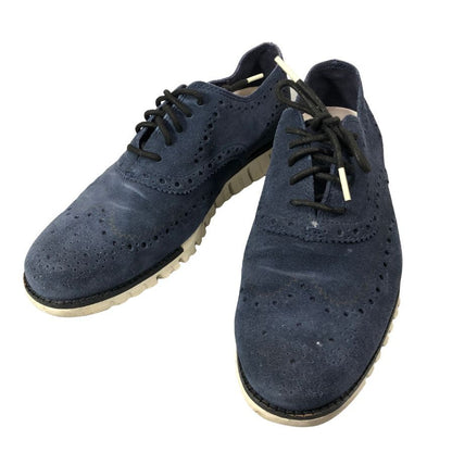 コールハーン ゼログランド C31401  レザースニーカー ウイングチップ オックスフォード スエード ネイビー サイズ7.5 メンズ Cole Haan 約25.0cm【AFC43】