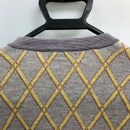 美品◆ミッソーニ カーディガン 総柄 グレー メンズ サイズ52 MISSONI 【AFB12】
