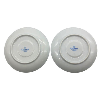 アビランド リモージュ カップ&ソーサー 2組セット デミタスカップ エスプレッソ 花柄  ホワイト系 Haviland LIMOGES【AFI26】【中古】