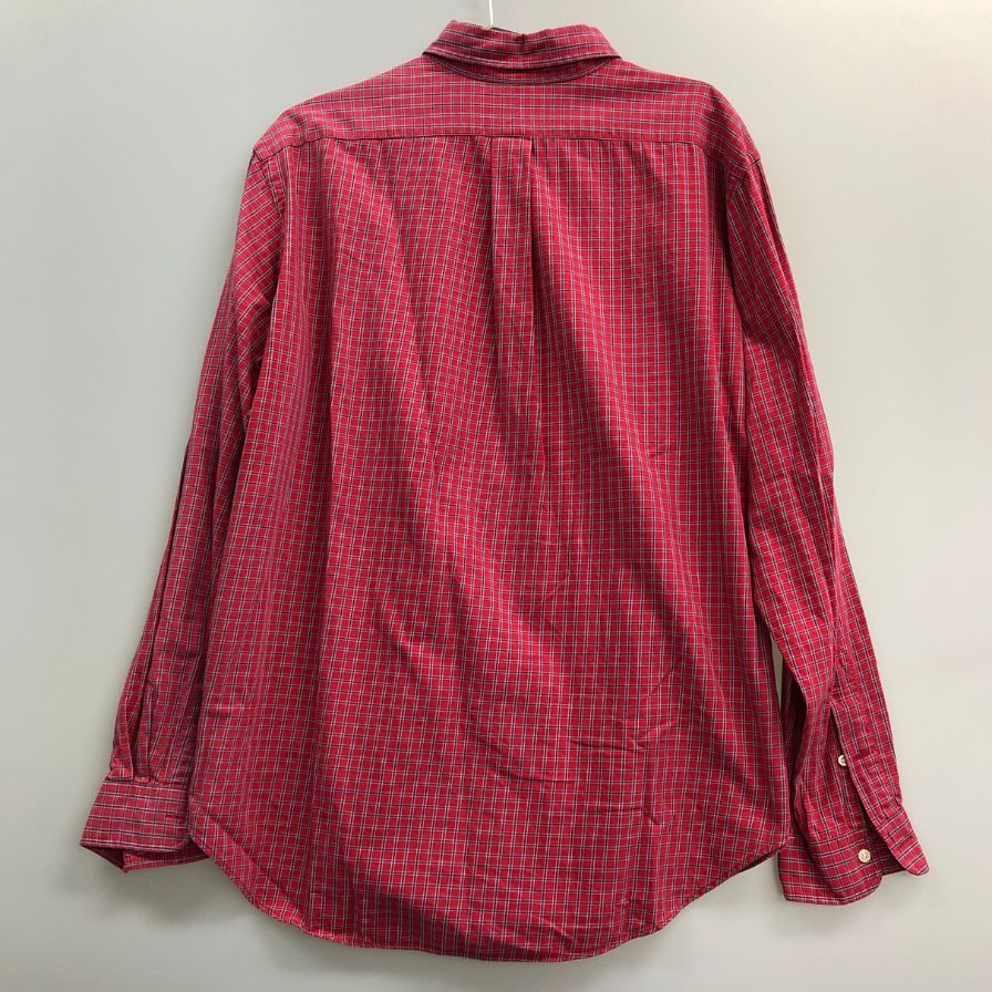美品◆ラルフローレン ボタンダウンシャツ 90S チェック レッド メンズ サイズXL Ralph Lauren 【AFB43】