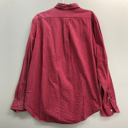 美品◆ラルフローレン ボタンダウンシャツ 90S チェック レッド メンズ サイズXL Ralph Lauren 【AFB43】