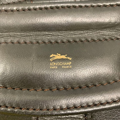 ロンシャン ボストンバッグ ブラック レザー LONGCHAMP【AFE4】
