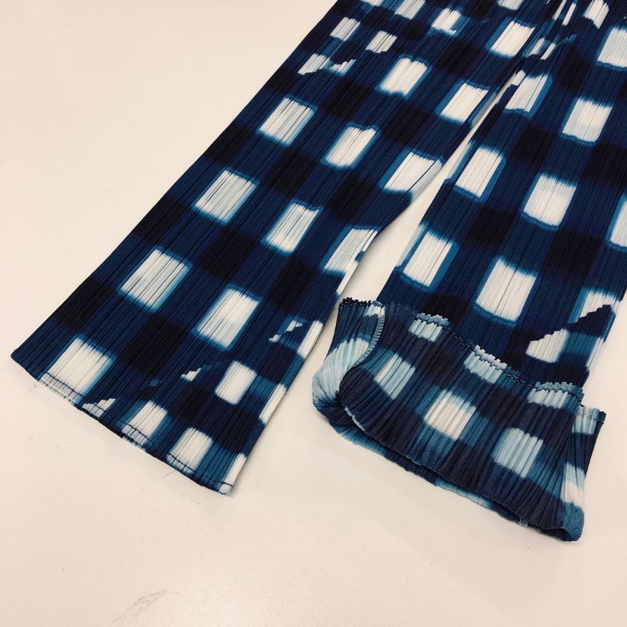 プリーツプリーズ イッセイミヤケ PP11-JF744 チェック パンツ ブルー系 サイズ4 PLEATS PLEASE 【AFB10】