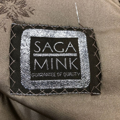 サガミンク 銀サガ  コート ハーフ丈 ブラウン レディース サイズ6 ベージュ系 SAGA MINK【AFG1】