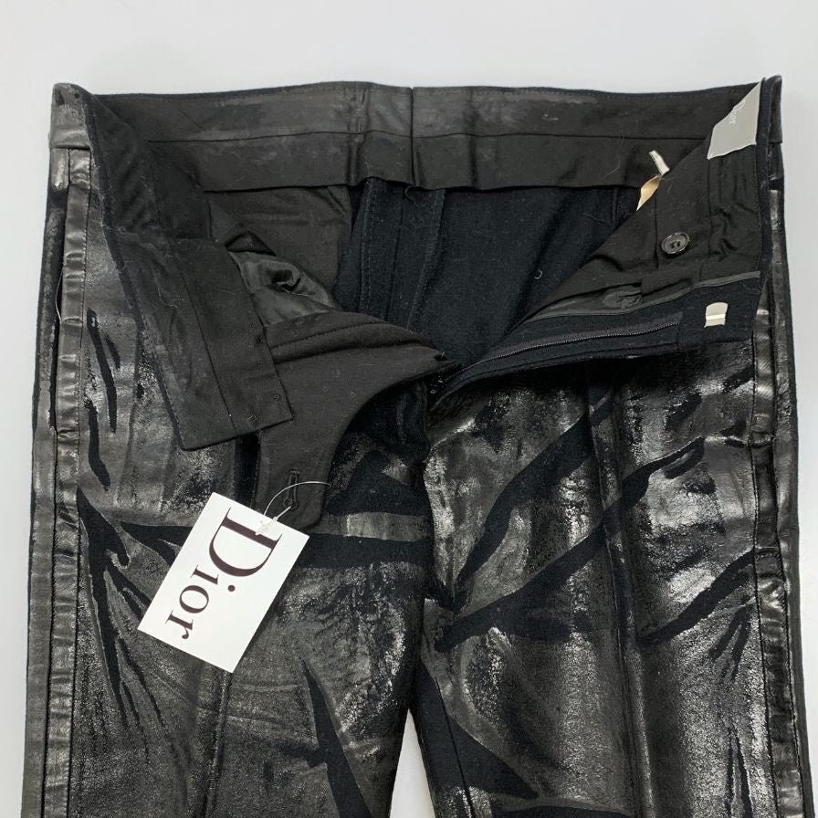 ディオール オム スラックス ラスター期 コーティング ウール メンズ サイズ46 DIOR HOMME 【AFB41】