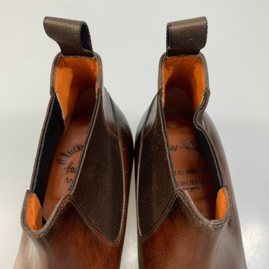 サントーニ サイドゴア ブーツ レザー メンズ ブラウン サイズ6 SANTONI 約25.0cm【AFC42】