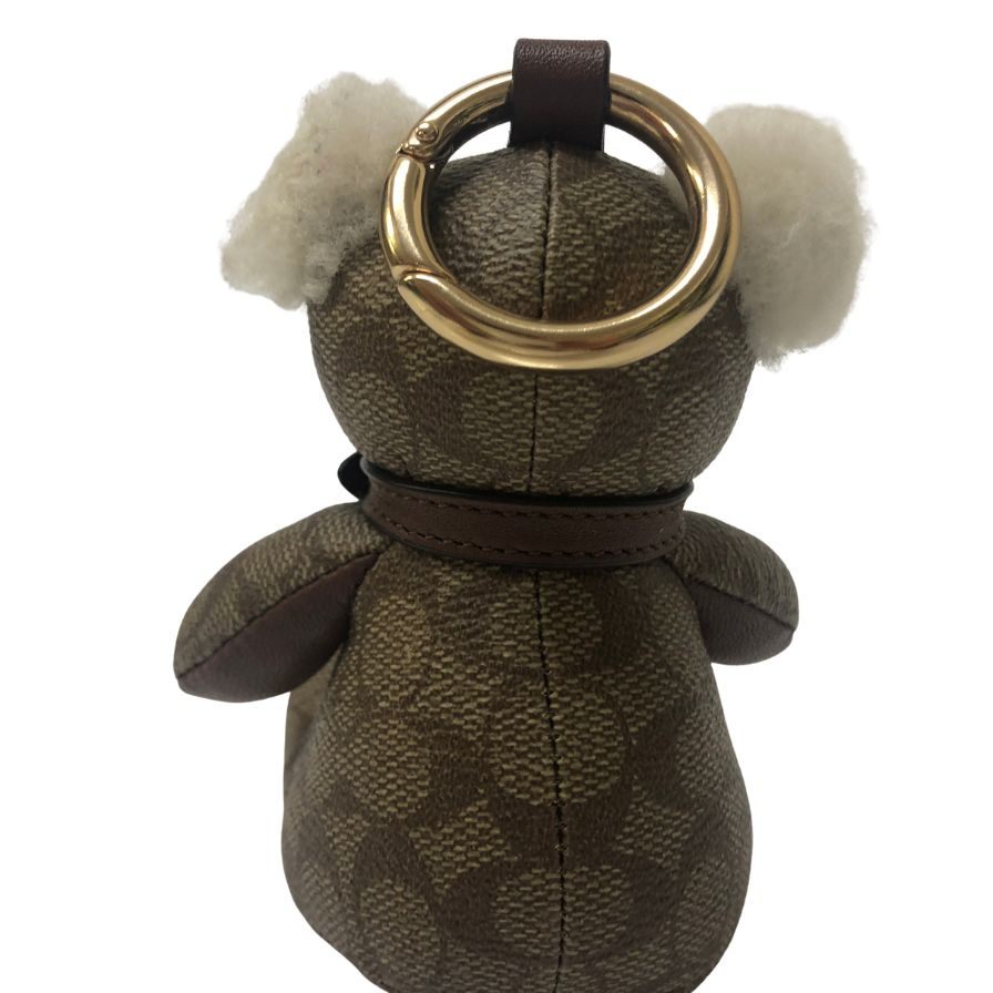コーチ チャーム シグネチャー ベア バッグチャーム キーホルダー ブラウン系 COACH【AFI9】【中古】