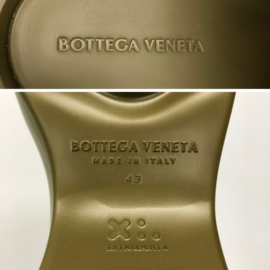 ボッテガヴェネタ サンダル フラッシュ スリッパ ラバー グリーン系 メンズ サイズ43 BOTTEGA VENETA 約28.0cm【AFD14】