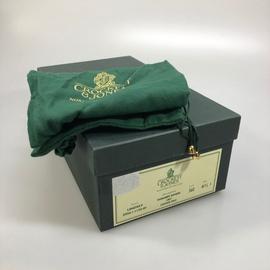 クロケット＆ジョーンズ リンジー メンズ  バーガンディ サイズUK6.5E Crockett & Jones ビジネスシューズ 約25.5cm【LA】【中古】