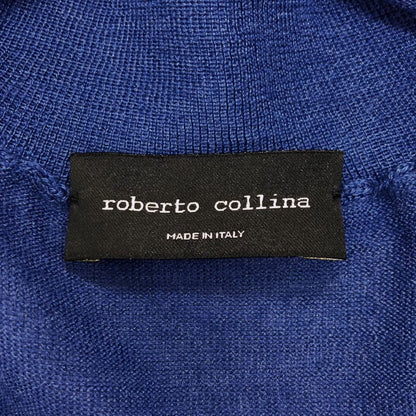 新品同様◆ロベルトコリーナ ニット タートルネック カシミヤ混 ブルー サイズ48 メンズ roberto collina 【AFB9】