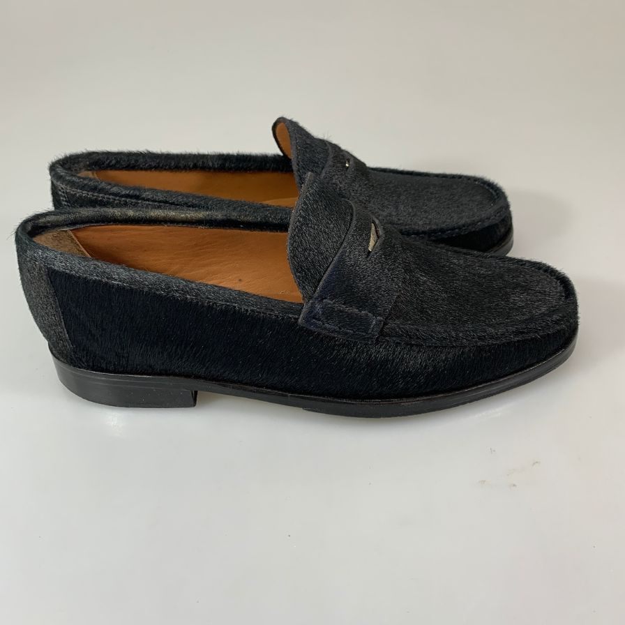 イルモカシーノ コインローファー ハラコ メンズ ブラック サイズ39 IL Mocassino 約25.0cm【YB2】