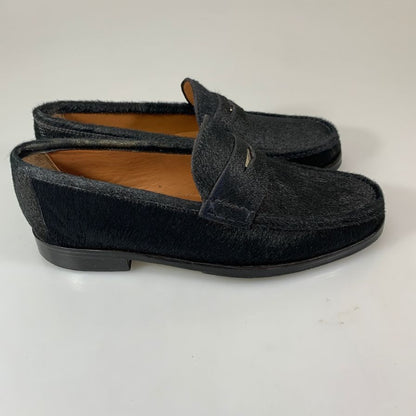イルモカシーノ コインローファー ハラコ メンズ ブラック サイズ39 IL Mocassino 約25.0cm【YB2】