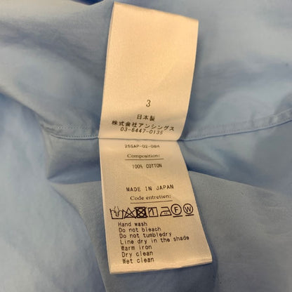 中古◆アプレッセ 長袖シャツ 25SA-02-08H メンズ サイズ3 ブルー A.PRESSE 【AFB3】