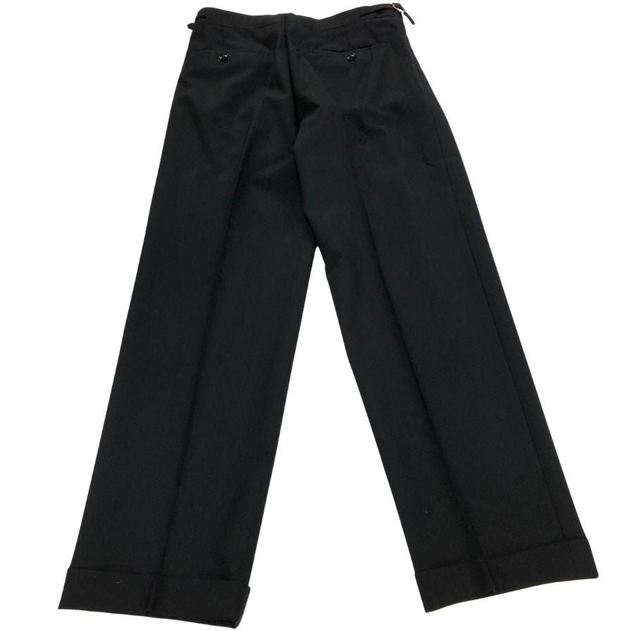 ベルナールザンス ×ビームス ウール混合 スラックス  パンツ メンズサイズ US28  ブラック BERNARD ZINS × BEAMS 【AFB30】