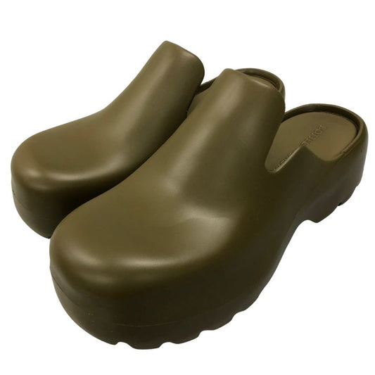 ボッテガヴェネタ サンダル フラッシュ スリッパ ラバー グリーン系 メンズ サイズ43 BOTTEGA VENETA 約28.0cm【AFD15-2】