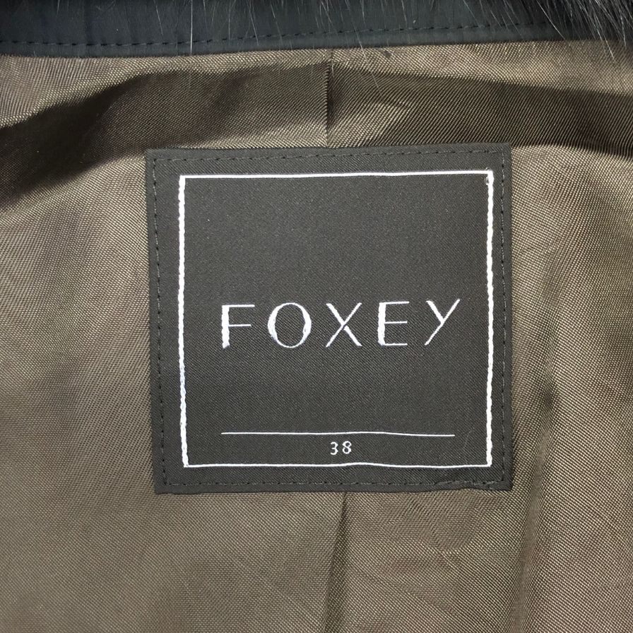 美品◆フォクシー ダウンジャケット フォクスファー レディース ブラック サイズ38 FOXEY 【AFF20】