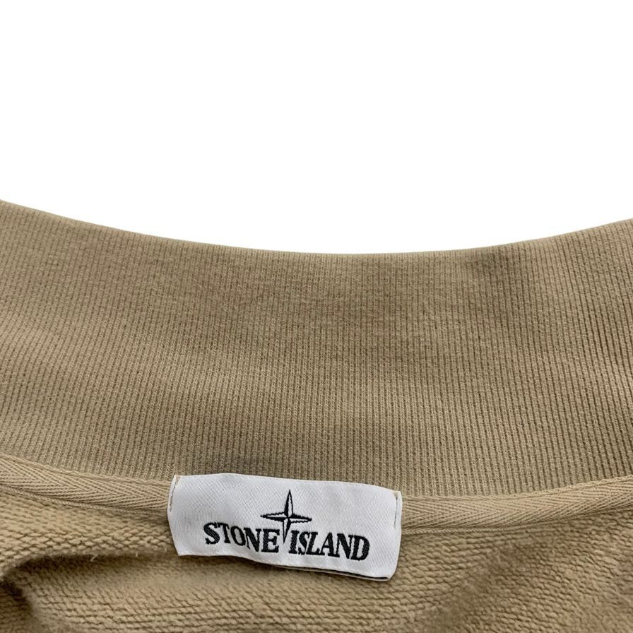 極美品◆ストーンアイランド ジップアップ スウェット ベージュ サイズXL メンズ STONE ISLAND 【AFB35】