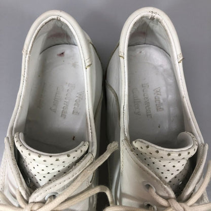 ワールドフットウェアギャラリー レザーシューズ プレーントゥ メッシュ ホワイト サイズ6.5 メンズ World Footwear Gallery 約25.0cm【YB4】