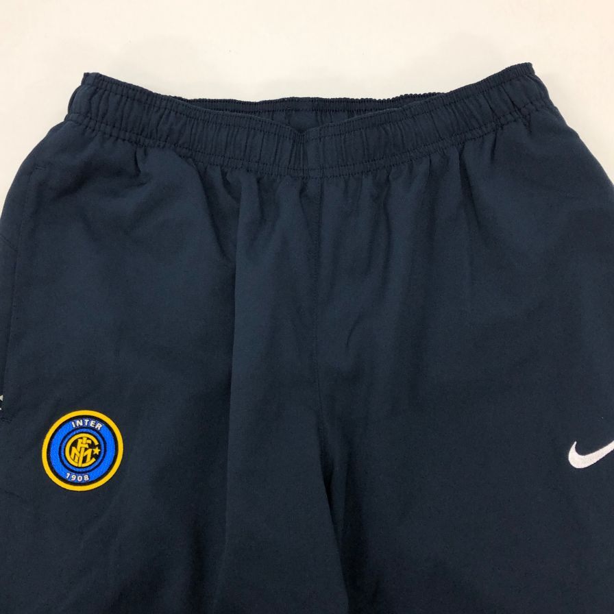 ナイキ ナイロン パンツ インテル ロゴワッペン 裾ジップ メンズ サイズM ネイビー NIKE 【AFB29】