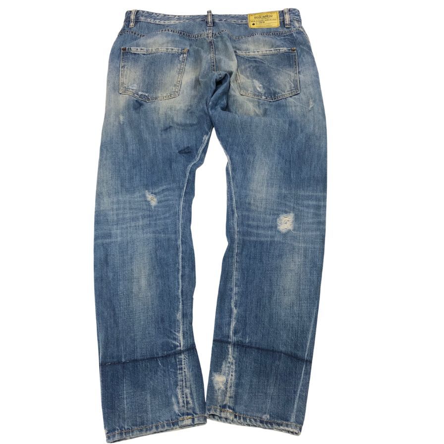 ディースクエアード デニムパンツ 18ss チェック当て布 クラシック ケニー ツイスト ストレッチ メンズ インディゴブルー サイズ50 DSQUARED 【AFB6】