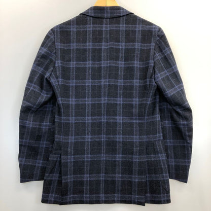 中古◆ブリオーニ 2B ウールジャケット ブルーチェック サイズXS メンズ イタリア製 Brioni 【AFB36】