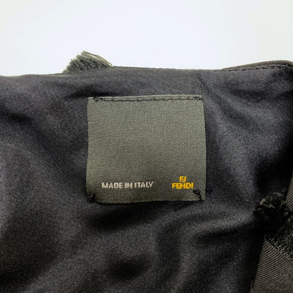 美品◆フェンディ ドレープ ドレス フォーマル シルク100% レディース サイズ40 ブラック FENDI 【AFB27】