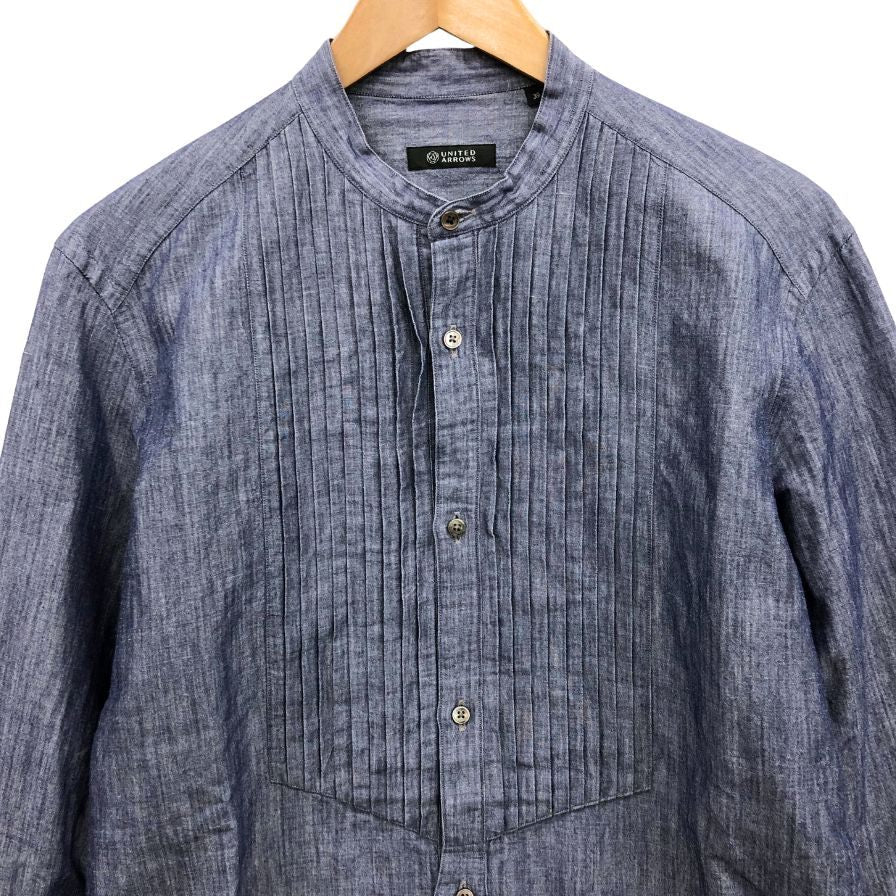 美品◆ユナイテッドアローズ シャンブレー  長袖シャツ ブルー  レディース サイズ39  UNITED ARROWS 【AFB29】