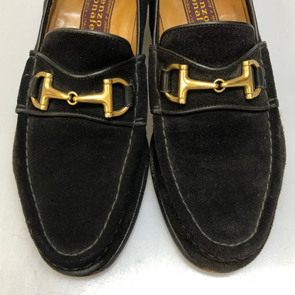 エンツォボナフェ ビットローファー スエード メンズ ブラック サイズ6  Enzo Bonafe ローファー 約24.5cm【LA】【中古】