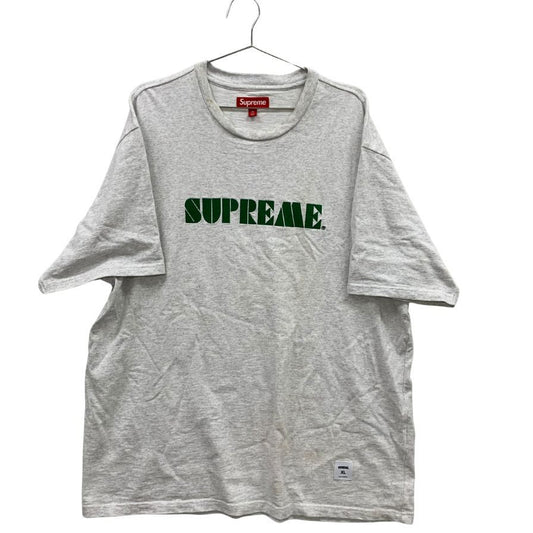 中古◆シュプリーム Tシャツ ステンシルエンブロイダード メンズ サイズXL グレー SUPREME STENCIL EMBROIDERED S/S TOP 【AFB13】