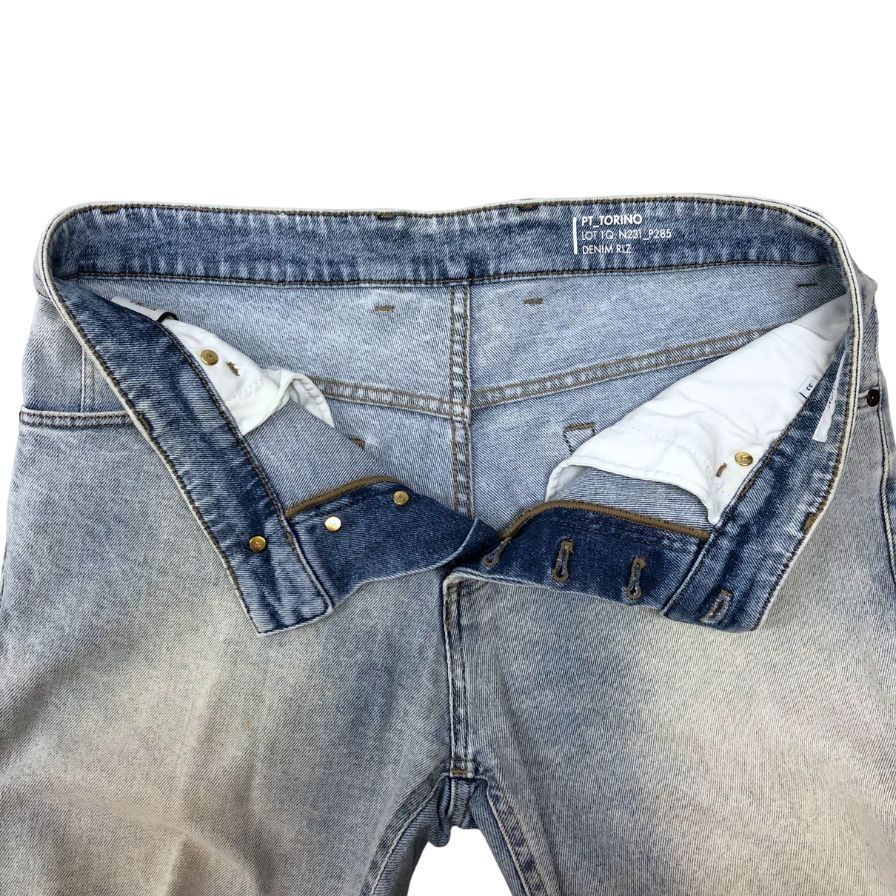ピーティートリノ デニムパンツ ウォッシュ加工 コットン ポリウレタン メンズ サイズ33 ブルー PT TORINO 【AFB38】